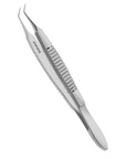 McPherson Tying Forceps, angled, smooth jaws