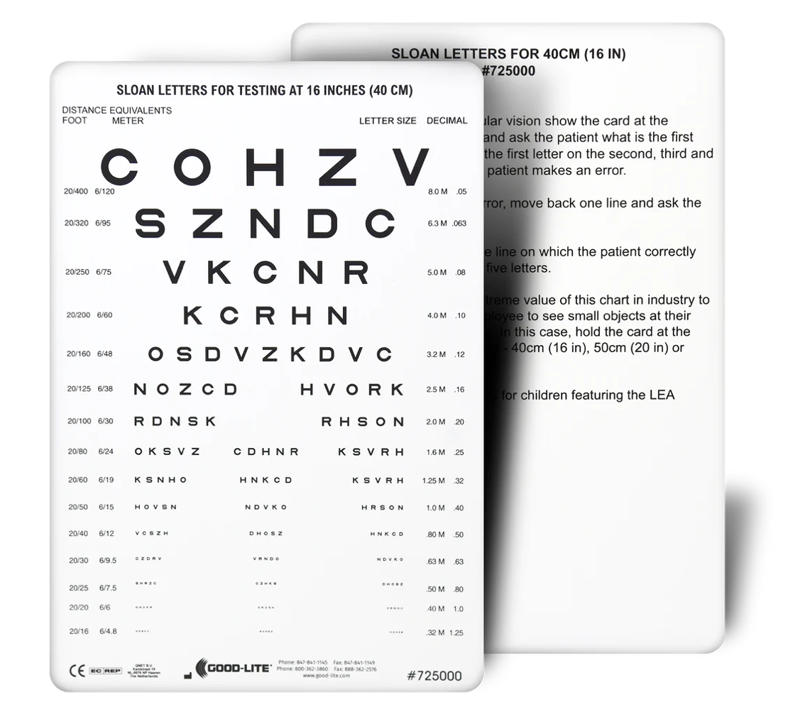 Sloan Letter Near Vision Card Optego Singapore