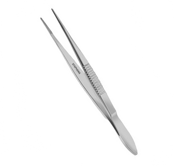 Jeweler's Forceps, serrated tips with platform