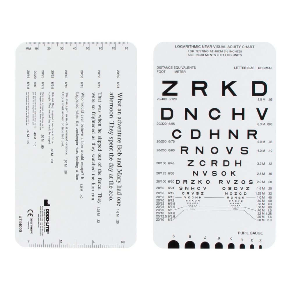 Sloan Letter Near Vision Pocket Card – Optego Singapore