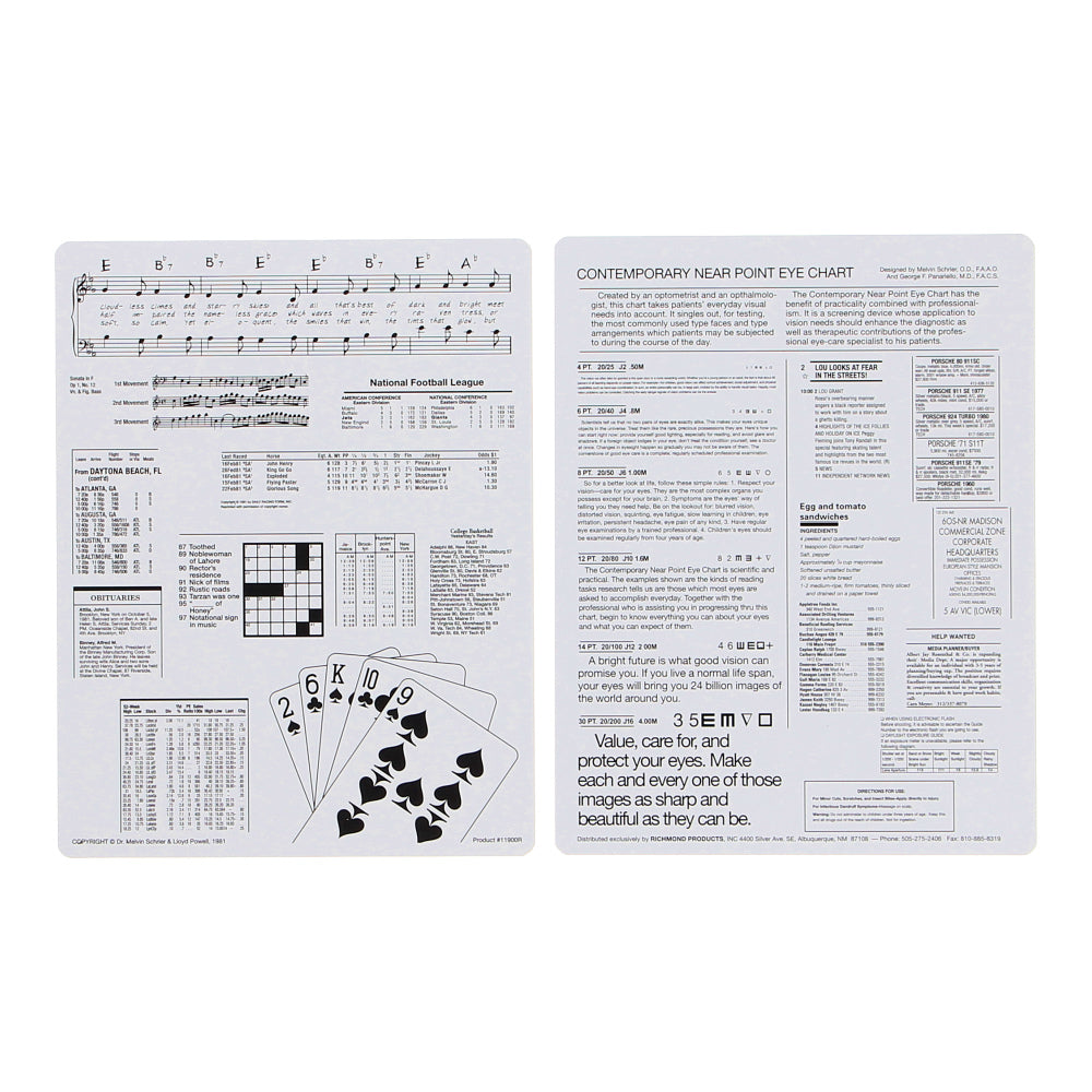 Contemporary Near Vision Card – Optego Singapore