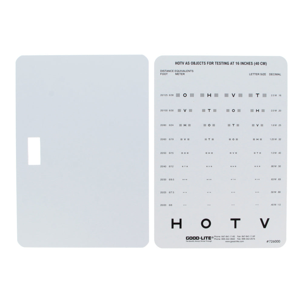 Vision Testing Card HOTV Eye Chart HOTV Near Vision Testing Card - Double-Sided Eye Chart ...